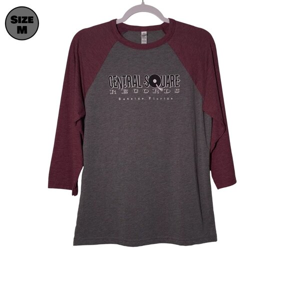 Central Square Records Seaside, Florida USED Raglan Shirt (M, Music, Vinyl) - Picture 1 of 7